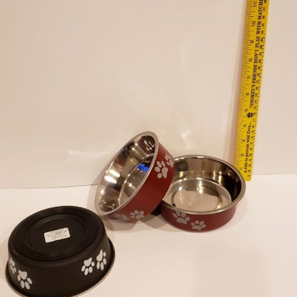 3 DOG FOOD WATER SNACKS BOWLS DISHES Dish Set For Small Breed Dogs Or Cats - Picture 3 of 4